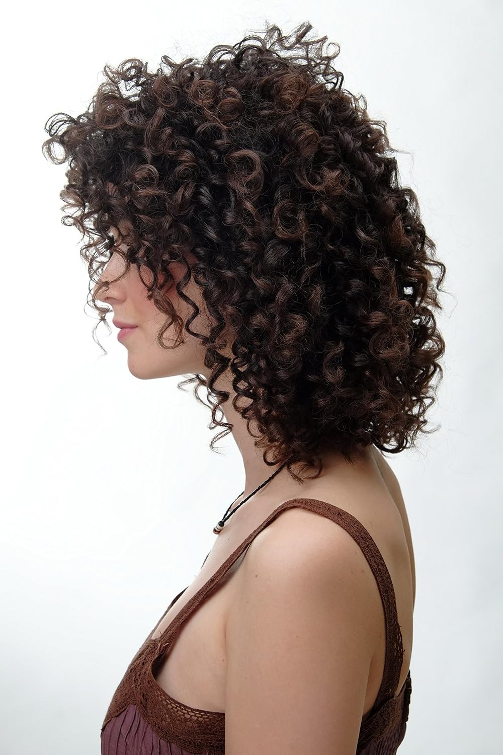 WIG ME UP - Wig Curly Caribbean Volume Brown Highlights YZF-7283A-4T10B, Brown mix (4T10B), 23.62 inch - Image 4