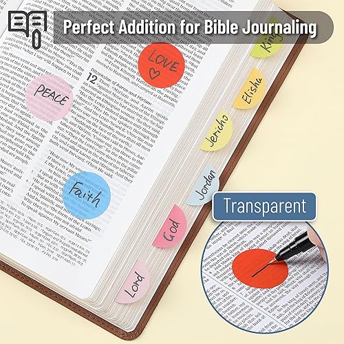 Miniatura 3 de Mr. Pen - Notas adhesivas transparentes, 560 unidades, colores surtidos, notas adhesivas redondas translúcidas, pestañas adhesivas adhesivas, notas