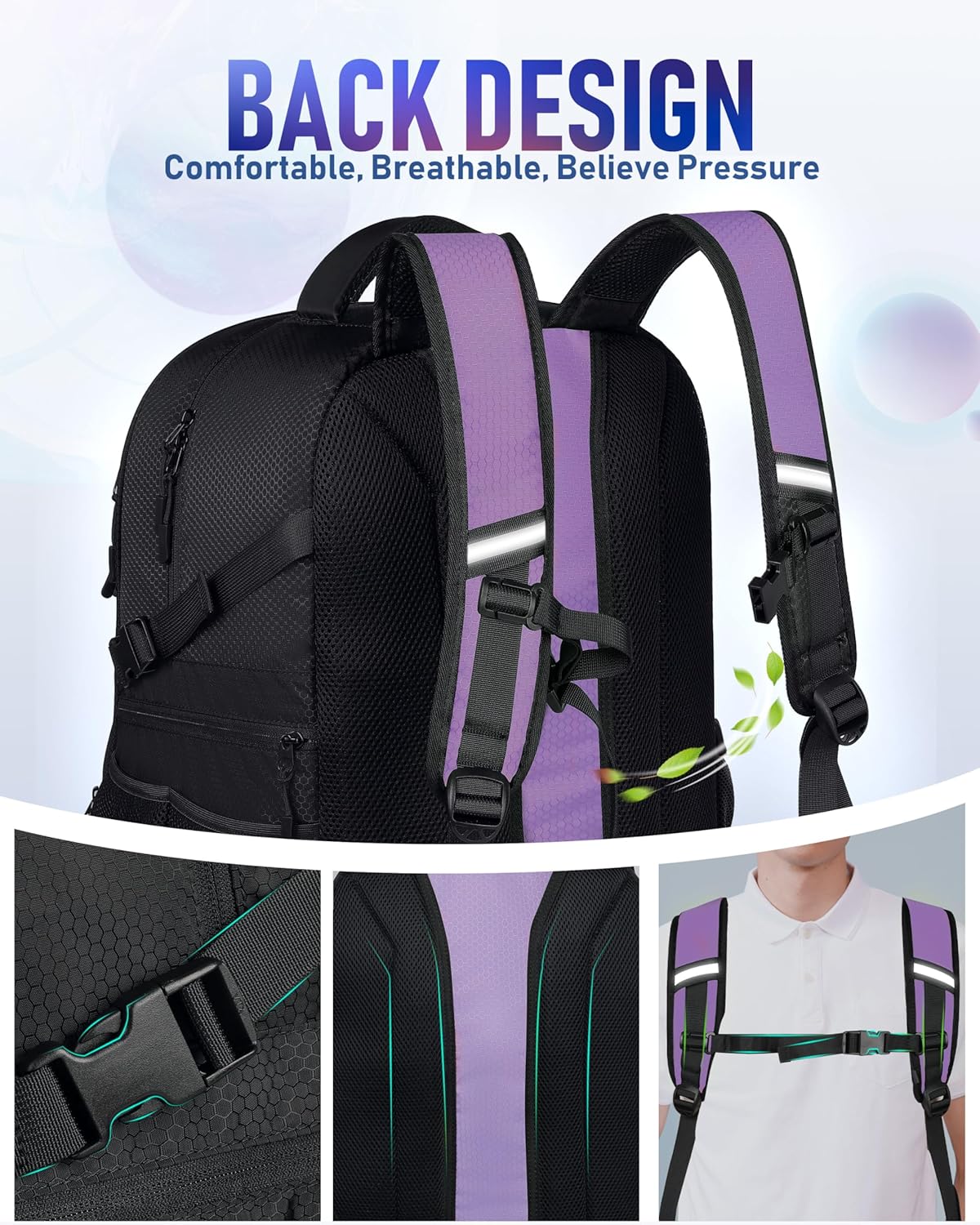 Bowling Ball Bag, Single Bowling Backpack with Shoe Totes Bag Up to Size 16, Padded Ball Holder Bag, Accessories Gifts for Lovers/Player, Black