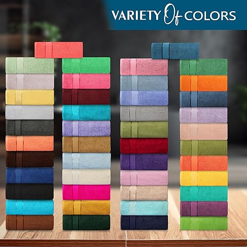 Miniatura 6 de Juego de toallas de baño, 100% algodón, 2 toallas de baño, 2 toallas de mano y 2 toallas pequeñas, de secado rápido, absorbentes, felpa, suave,