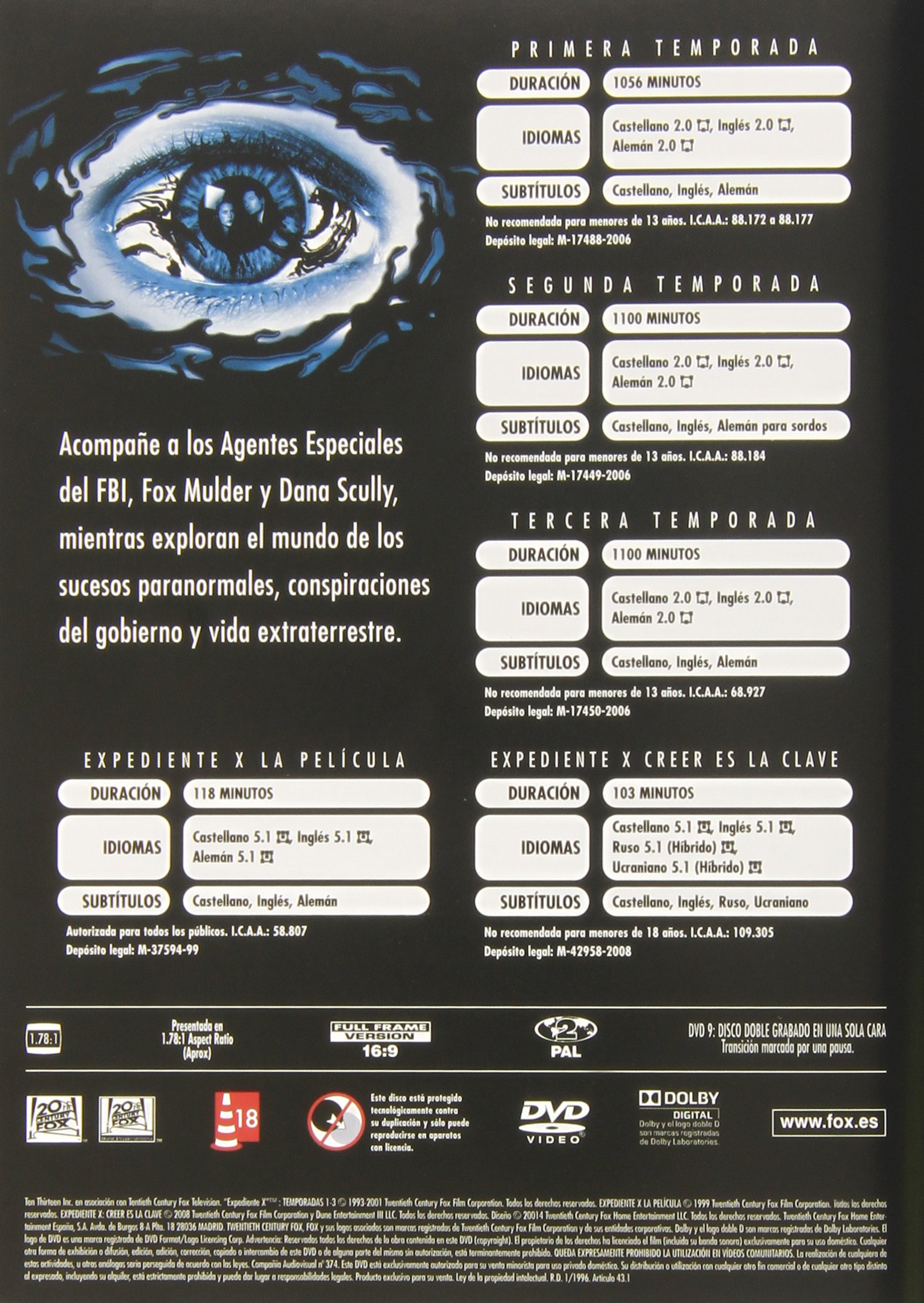 Expediente X Temporadas Del 1 Al 9 [DVD]