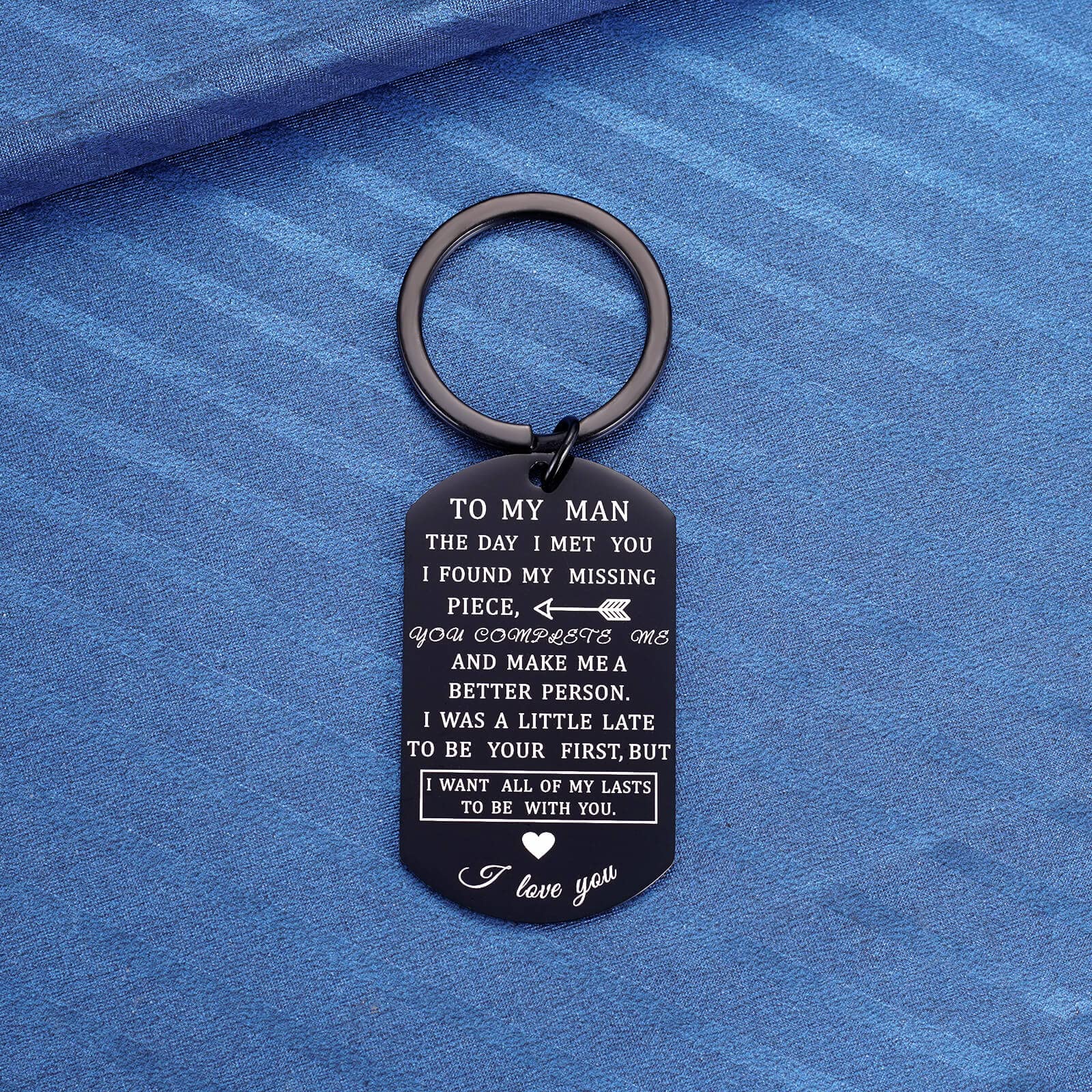 for Men Who Have Everything to My Man Keychain Steel for Husband Boyfriend Groom Fiance Birthday Valentines Day Easter I Love You Keychain for Him