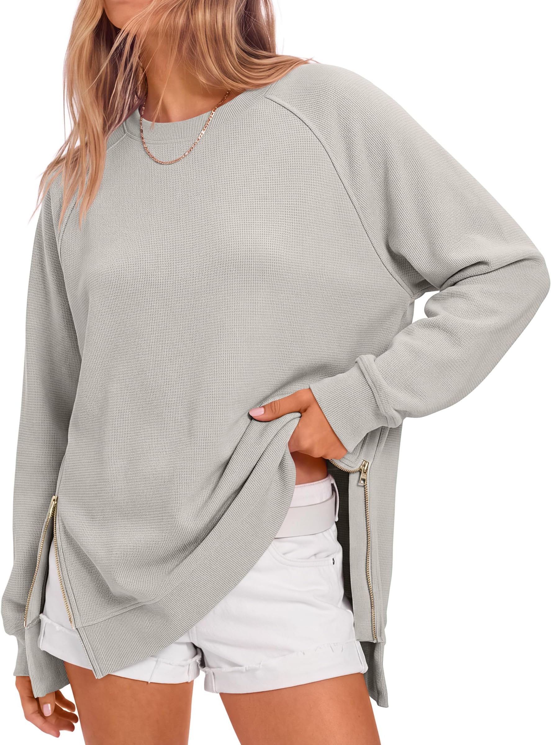 ANRABESS Women's Oversized Crewneck Tunic Sweatshirt