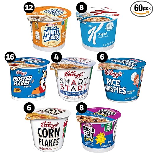 Kellogg's Total Assortments, Breakfast Cereal, Original, 1.95oz (60 Count)