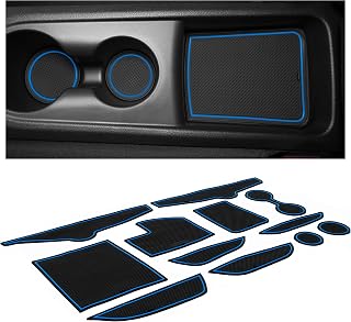 CupHolderHero Compatible with Hyundai Veloster Accessories 2019-2023 Premium Custom Interior Non-Slip Anti Dust Cup Holder Inserts, Center Console Liner Mats, Door Pocket Liners 12pc Set (Blue Trim)