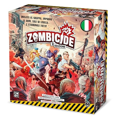 Asmodee, Zombicide, Segunda Edición, Juego de Mesa Colaborativo, 1-6 Jugadores, 14+ Años, Edición en Italiano