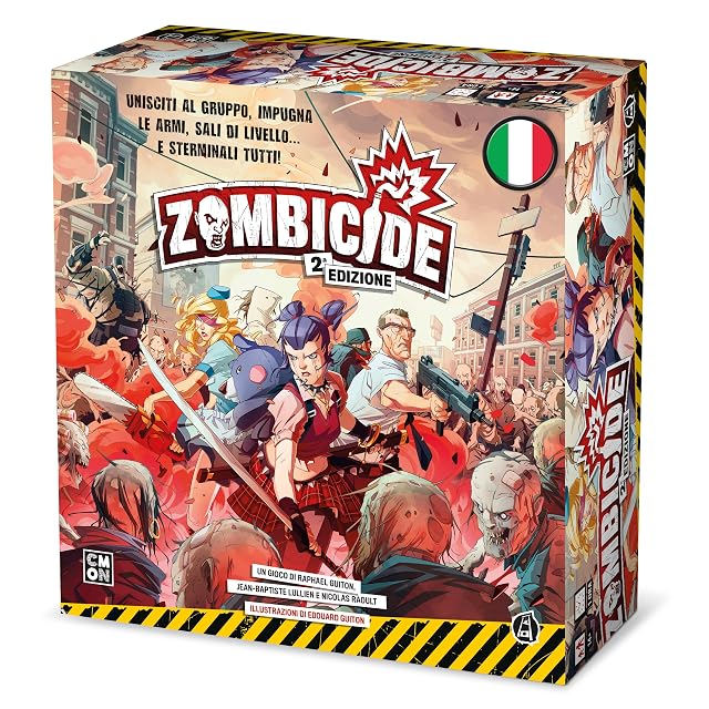 Asmodee, Zombicide, Segunda Edición, Juego de Mesa Colaborativo, 1-6 Jugadores, 14+ Años, Edición en Italiano