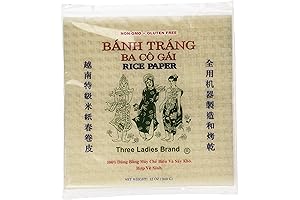 Three Ladies Egg Roll Wrappers - Square Paper for Spring Rolls (22cm)