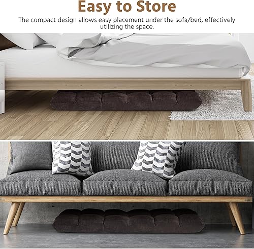 Miniatura 26 de Yaheetech Silla plegable de suelo con soporte para el respaldo, silla plegable acolchada para juegos con respaldo ajustable 14, sofá reclinable para