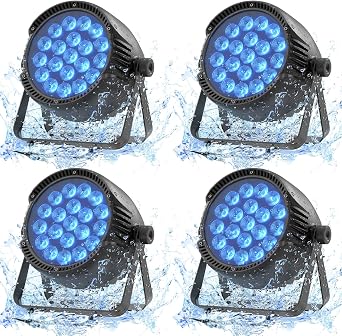 280W IP65 Waterproof LED Par, 4PC RGBW Stage Light, DMX512 Disco Light, Party Light, Suitable for Outdoor Parties and Concerts on Rainy Days [Energy Class E]