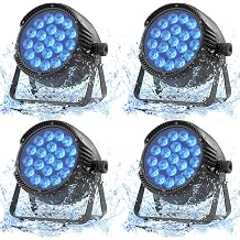 280W IP65 Waterproof LED Par, 4PC RGBW Stage Light, DMX512 Disco Light, Party Light, Suitable for Outdoor Parties and Concerts on Rainy Days [Energy Class E]
