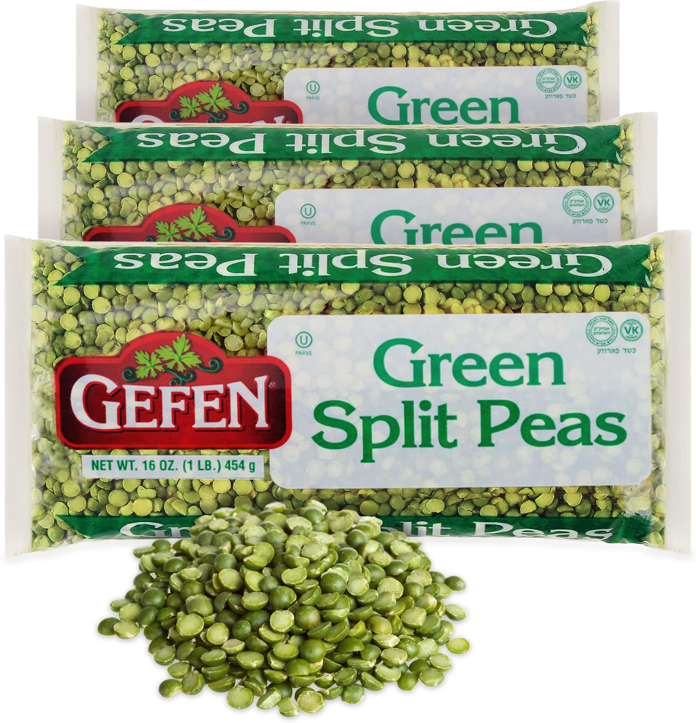 Glicks Green Split Peas, 16oz (3 Pack) Great in Salads