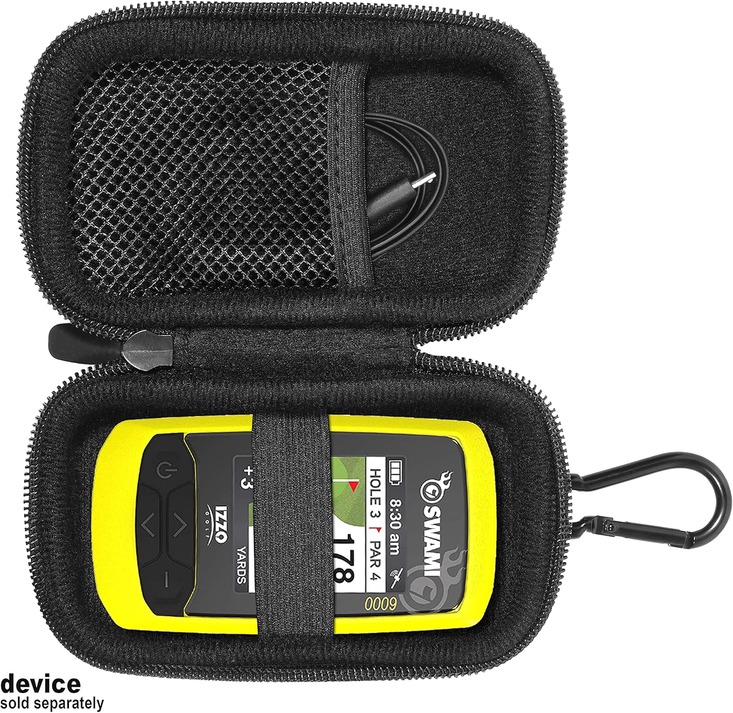 Golf GPS Case by CaseSack, Specially Designed for Izzo Swami 6000 Golf GPS, and Swami 4000, 4000+, 5000 Golf GPS Rangefinder; Garmin Approach G30, G6, G7, Canmore HG200 (Black) : Electronics