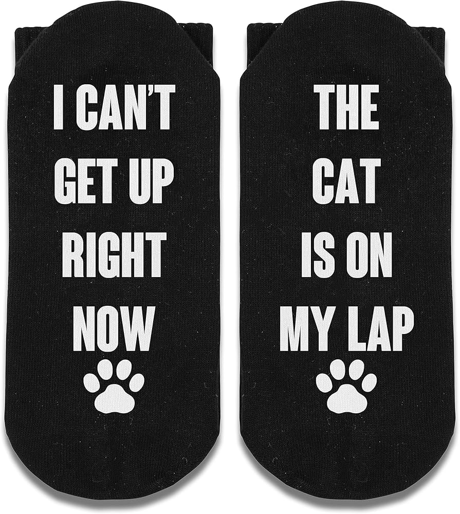 GJTIM Dog Lover Gift Dog Mom Gift I Can't Get Up Now The Dog Is On My Lap Novelty Socks for Dog Owner Cut Dog Socks