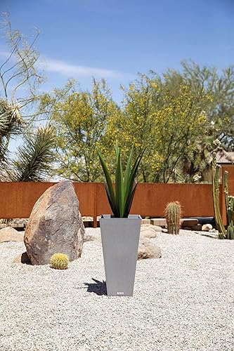 Miniatura 7 de Veradek Maceta cónica de resina V para interiorexterior (26 pulgadas, gris)