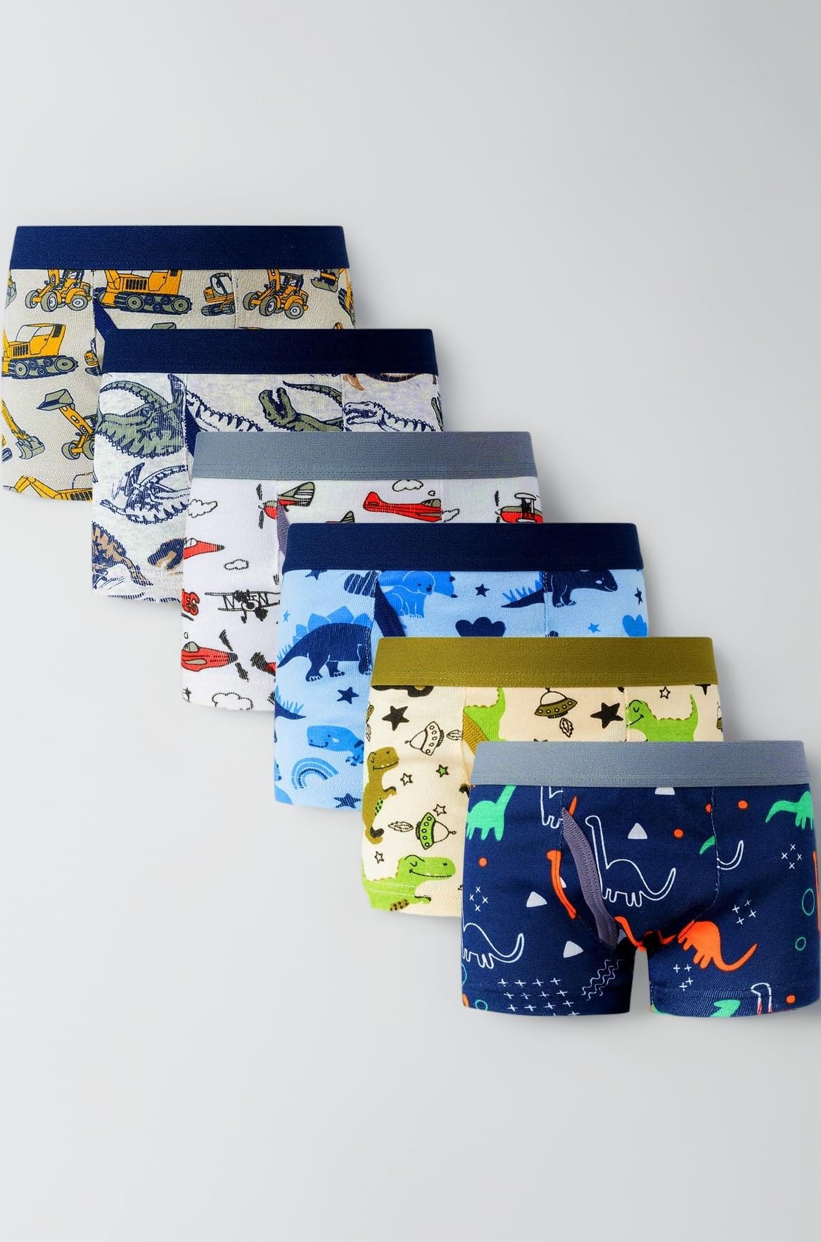 Boys Toddler Dinosaur Cotton Underwear Boxer Briefs 6 Pack