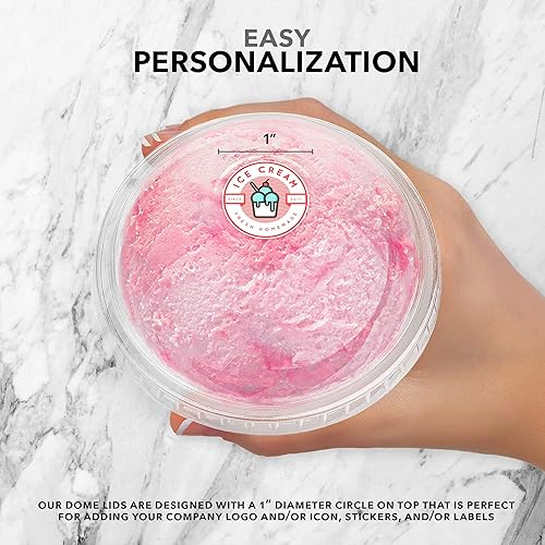 Miniatura 5 de Vasos de postre de plástico transparente de 9 onzas con tapas (juego de 50) taza de parfait desechable pequeña, tapa de cúpula, sin agujero,