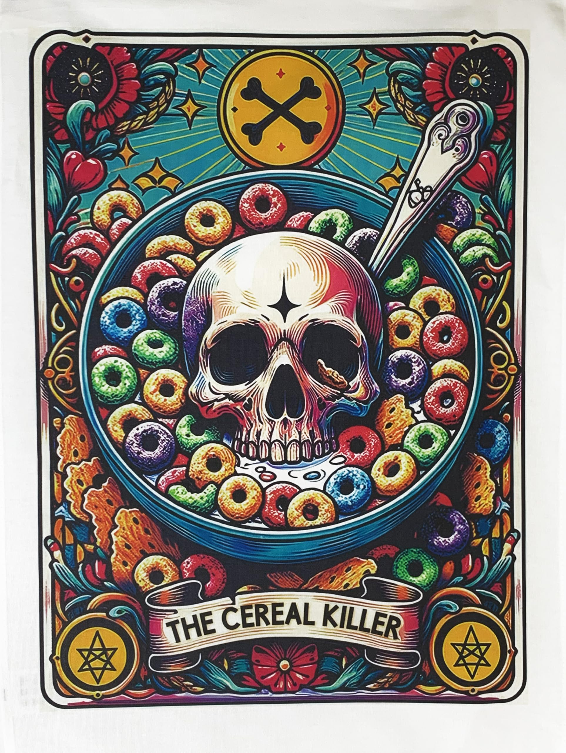 Half a Donkey The Cereal Killer Large Cotton Tea Towel