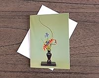 Vista 2 de Blank Note Cards Set, Original Art Blank Greeting Cards, Eco Friendly Notecards with Ikebana Flower Photo, Eco Friendly Recycled Paper Stationery