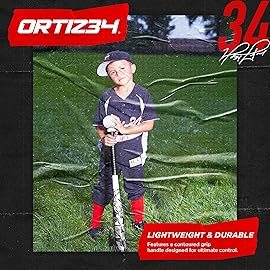 Ortiz34 Bat & Ball Set - Graffiti Plastic Bat & Ball Homerun Set- David Ortiz Backyard Baseball Set for Youth, Kids, Teenagers, Adults (Bat & Ball Set, White)
