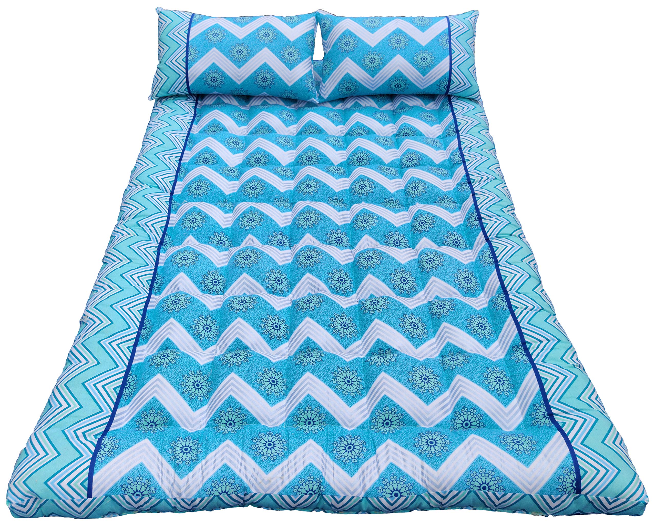 NIVEDHA MATTRESS Organic Silk Cotton/Kapok/Ilavam Panju Semal Double Cot Foldable Floor Asian Style Mattress with 2 Pillows (72 x 48 x 3 Inches, Medium)-image-40