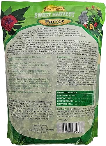 Miniatura 2 de Comida para pájaros loros (con semillas de girasol), bolsa de 4 libras, mezcla de semillas para una variedad de loros