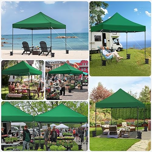 Miniatura 4 de Yaheetech Tienda de campaña desplegable de 10 x 10 pulgadas, resistente al agua, ajustable, comercial instantáneo, toldo de camping con bolsa con