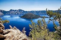 Vista 1 de Pacific Northwest Photography Print (Not Framed) Picture of Crater Lake on Summer Day in Oregon Cascade Mountains Wall Art Nature Decor (11" x 14")
