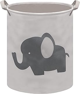 Belle Vous Panier Rond Rangement - Panier a Linge Tissu 40 x 34 cm - 36 Litres - Panier a Linge Tissu - Panier Tissus Rangement Jouet Pliable avec Poignées