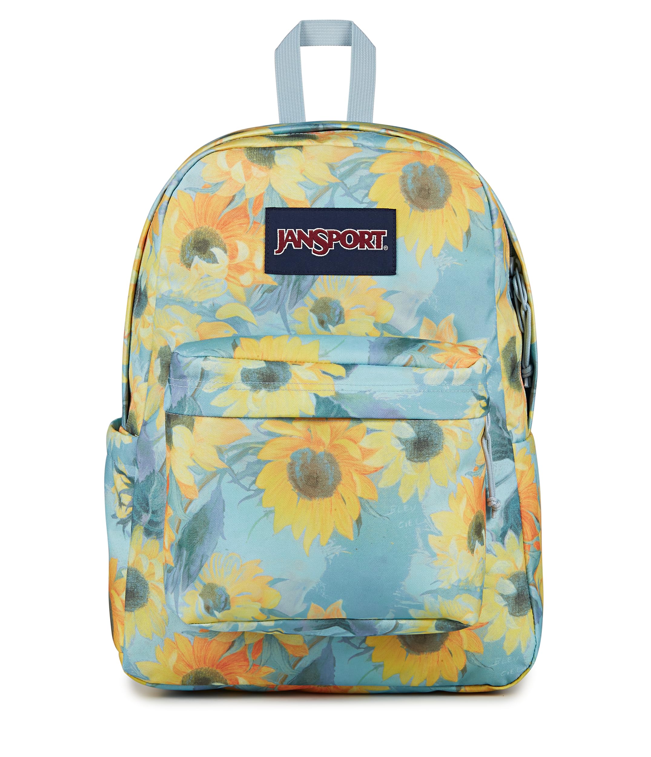 JanSportSuperBreak Plus Backpack with Padded 15-inch Laptop Sleeve and Integrated Bottle Pocket - Spacious and Durable Daypack for Work and Travel - Surreal Sunflowers​ Blue Dusk
