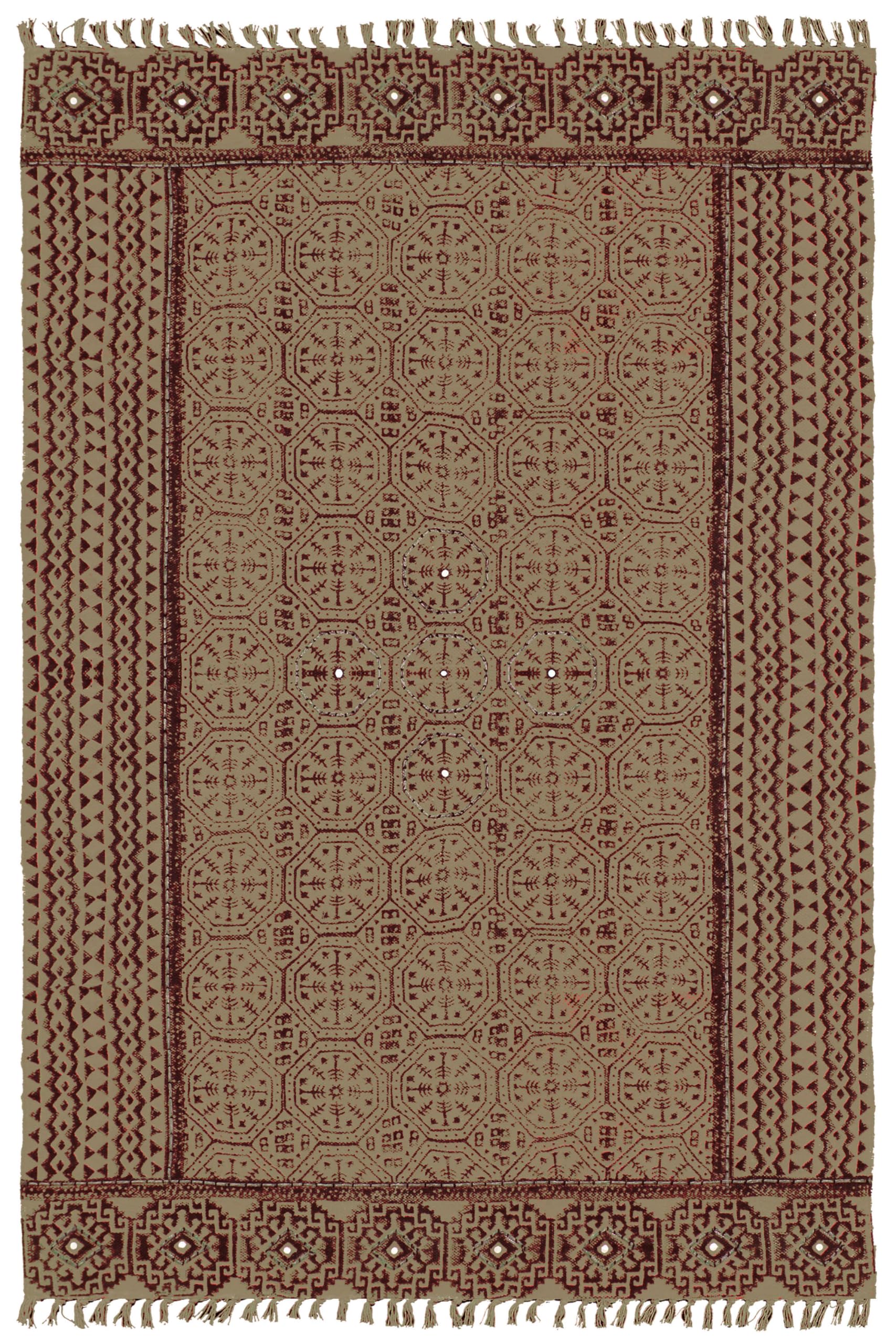 Tapis de couloir coton Kilim noir marron 45,7 cm tapis tissage plat maison
