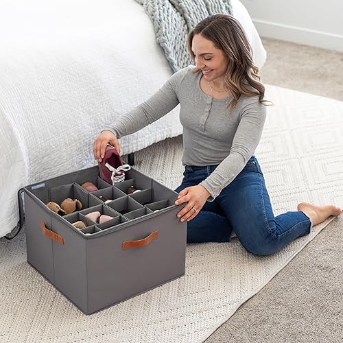 Miniatura 3 de OrganiHaus Organizador de zapatos para armario y entrada, se adapta a hasta 16 pares, caja grande de almacenamiento de zapatos, contenedor de