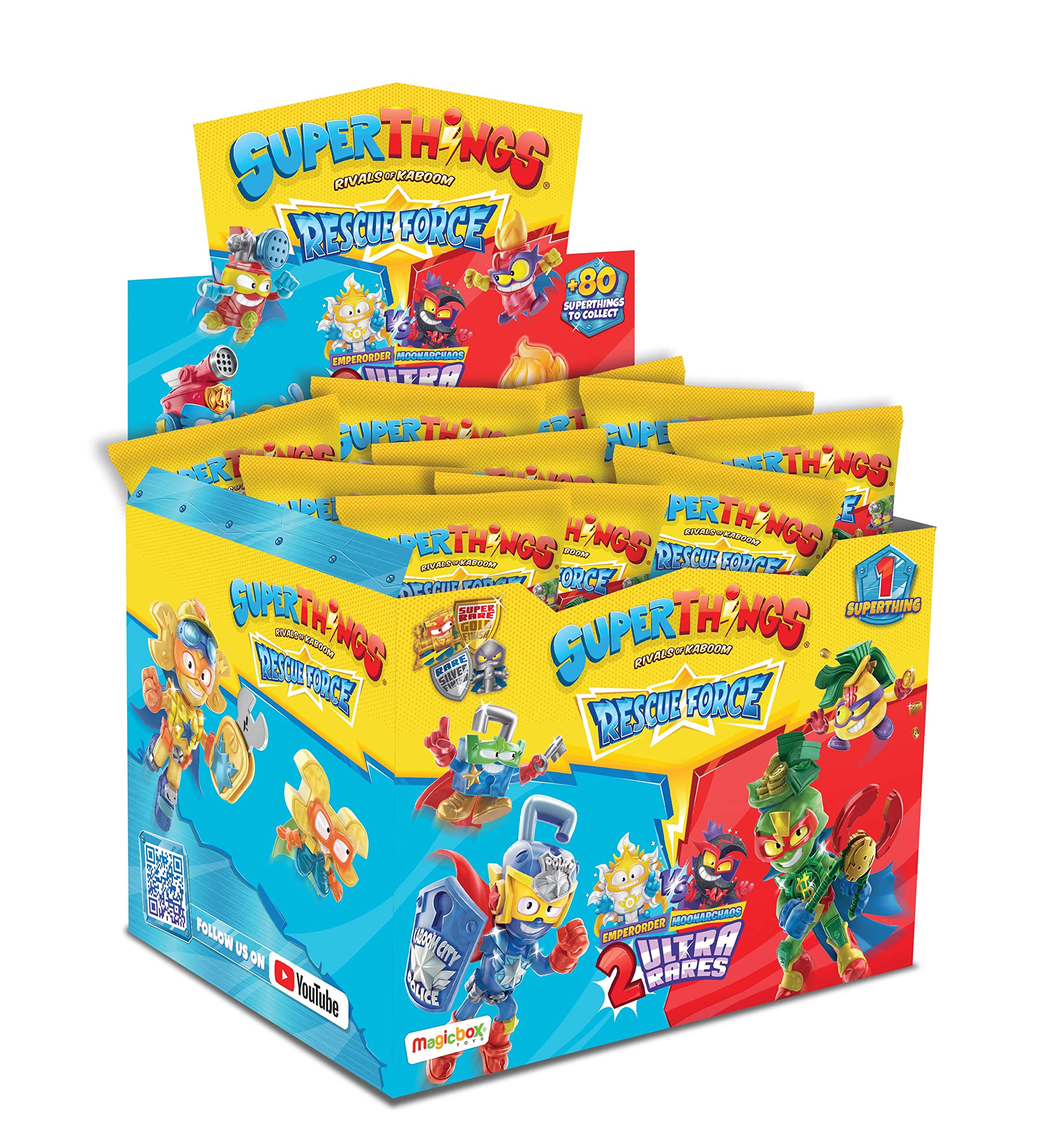 SUPERTHINGS Rescue Force Series β Box with 50 surprise bags containing collectible Figures from the Rescue Force Series. Each bag contains 1 SuperThing and 1 Collector Chart