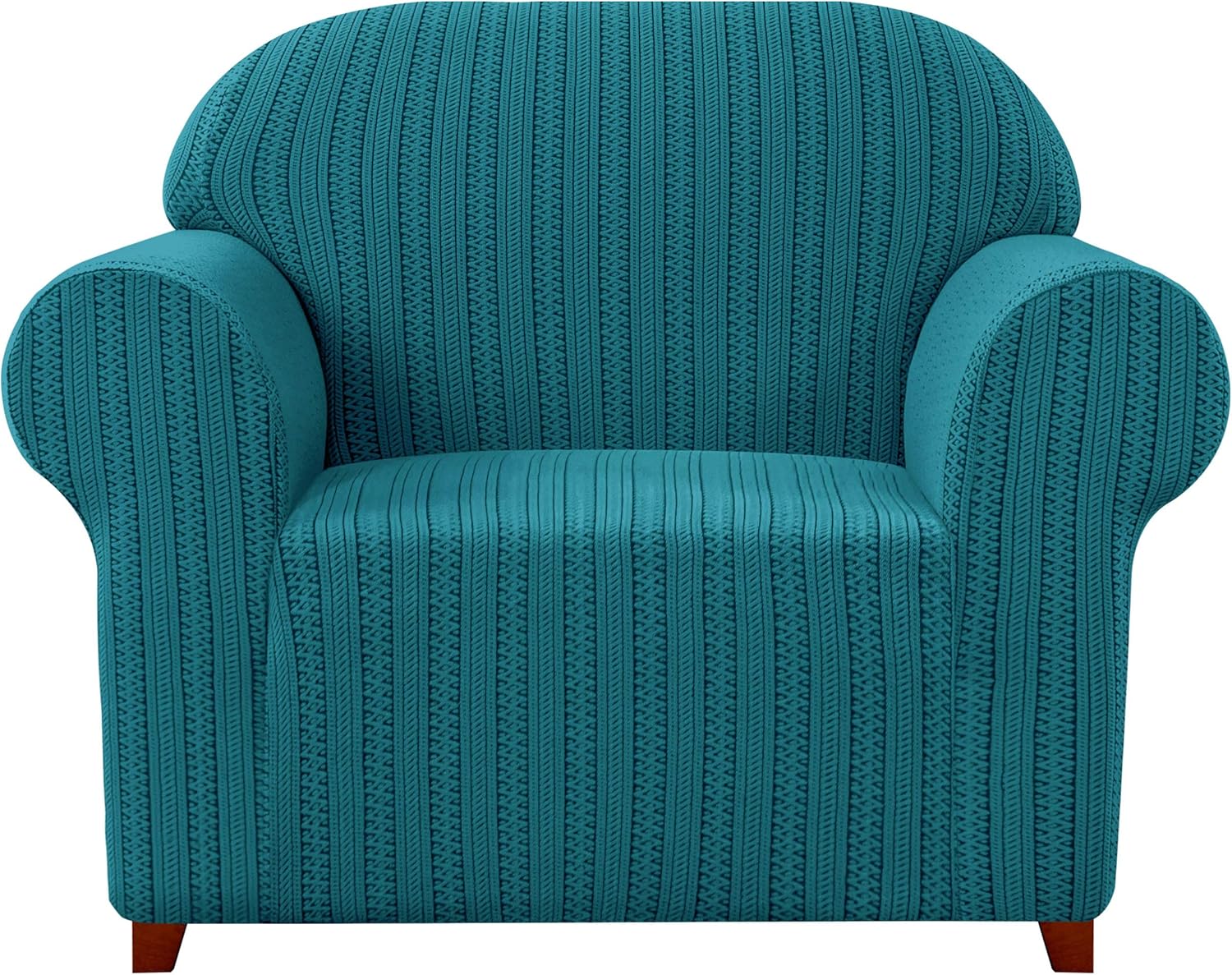 subrtex 1-Piece Striped Jacquard Sofa Slipcover, Spandex Stretch Couch Sofa Cover