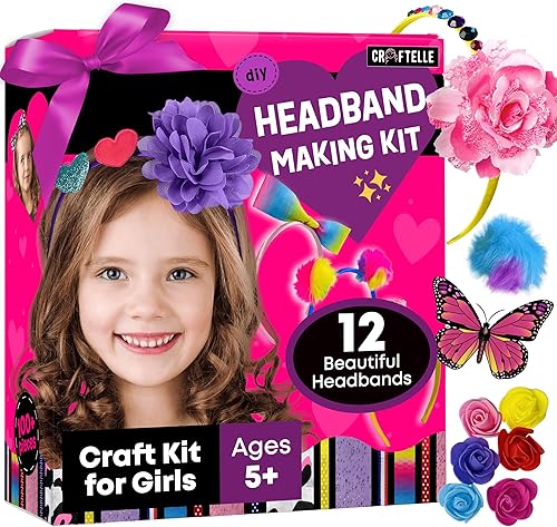 The Scholar Ant Kit de fabricación de diademas de lujo para niñas, haz tus propias diademas de moda para niños, juego de accesorios para el cabello