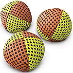 speevers Juggling Balls for Beginners and Professionals Set of 3, 14 Colors Available, 2 Layers of Net and Carry Case, Xballs Juggling Balls (Orange - Yellow, 2.5 oz)
