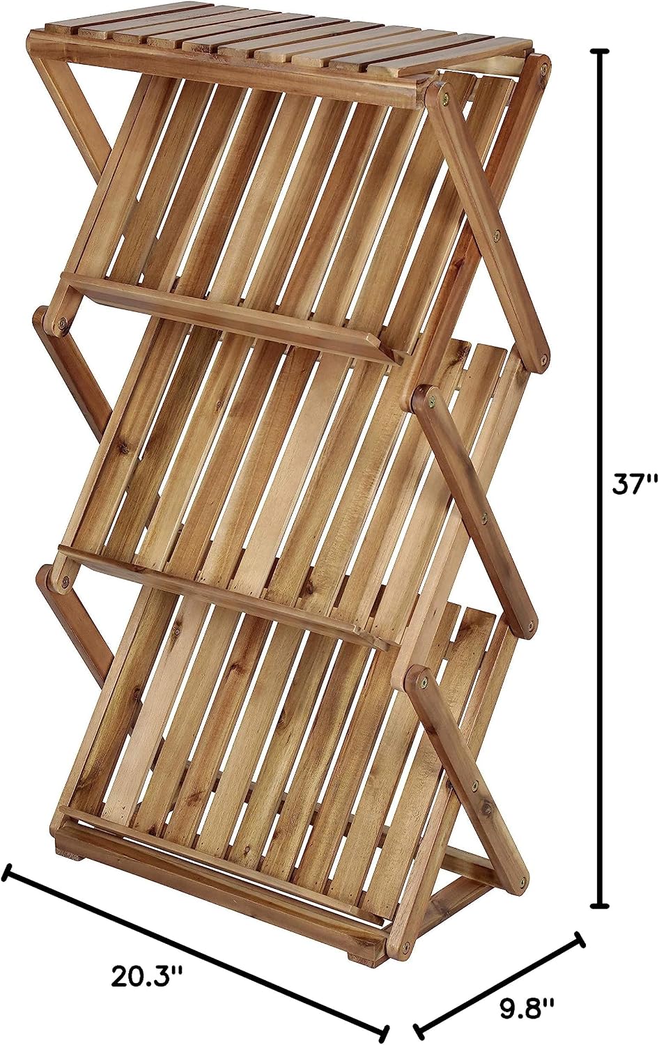 Captain Stag UP-2639 Storage Shelf, Wooden Rack, Shoe Rack, 3 Tiers, Entrance Rack, W20.3 x D9.8 x H37.0 inches (515 x 250 x 940 mm), CS Classics