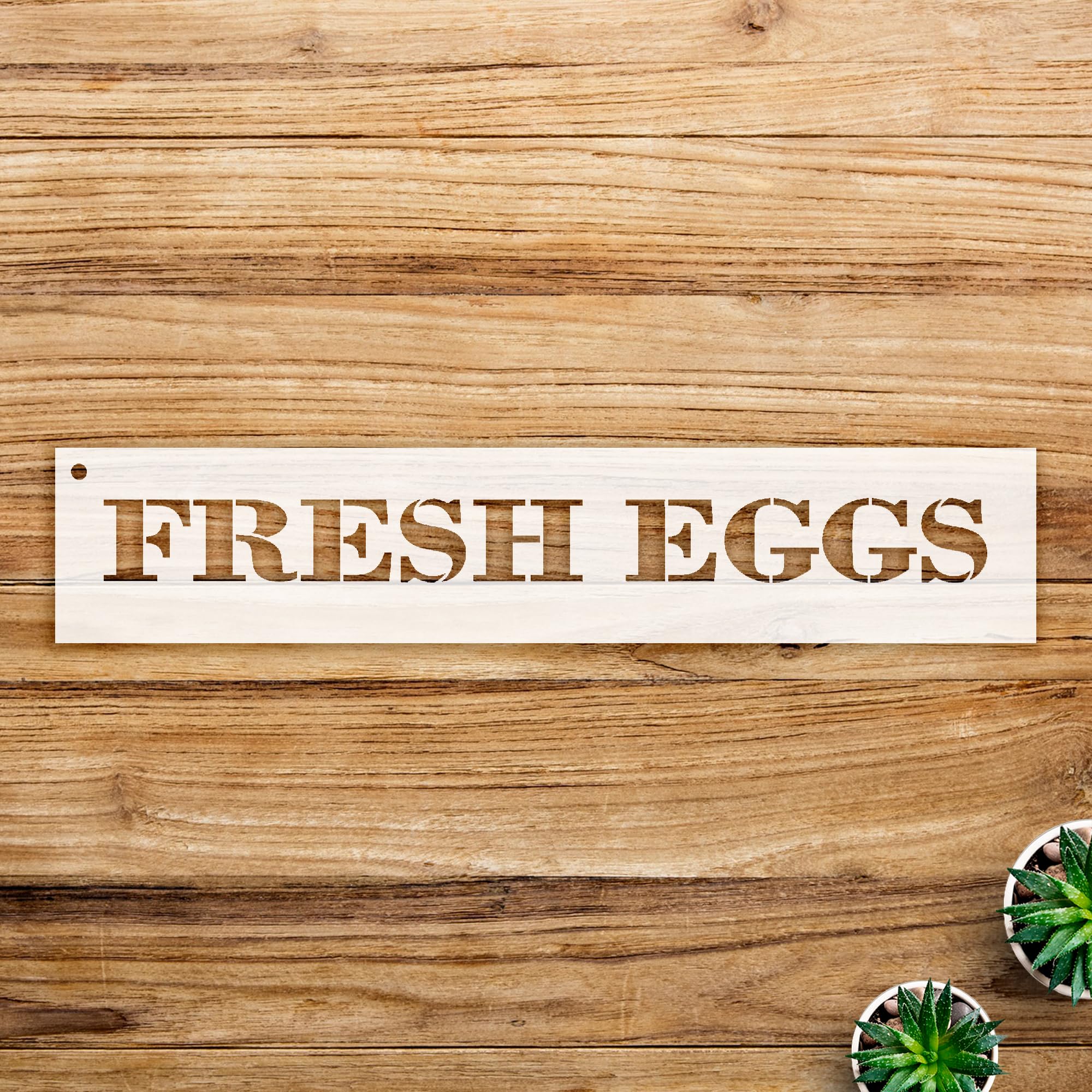 Fresh Eggs Stencil Pattern for Chicken coop and Farmhouse Decor, Reusable Mylar Template for Painting Wood and Wall Art Projects - Size A3 (16.5