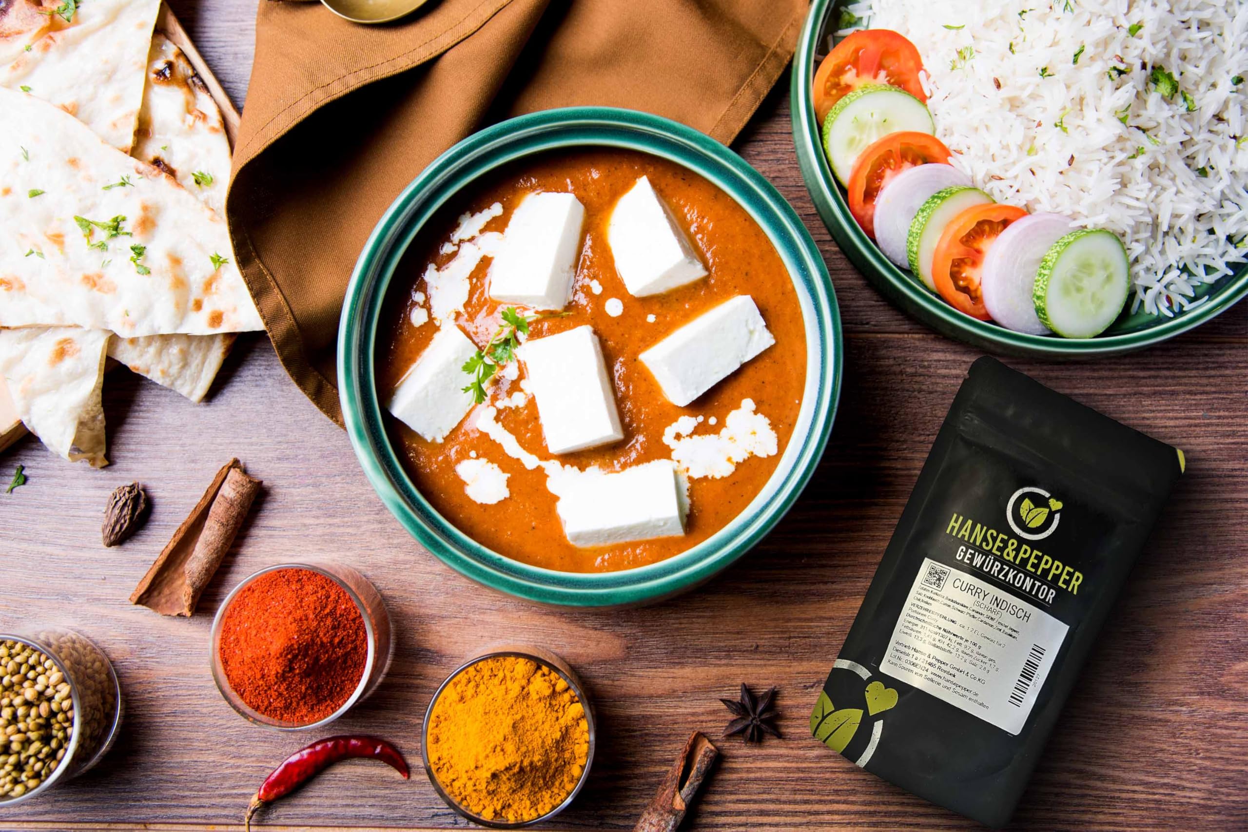 1kg Currypulver Indisch scharf pikant Top 1A Aromatisch natürlich vom Hanse&Pepper Gewürzkontor - Gourmet Serie