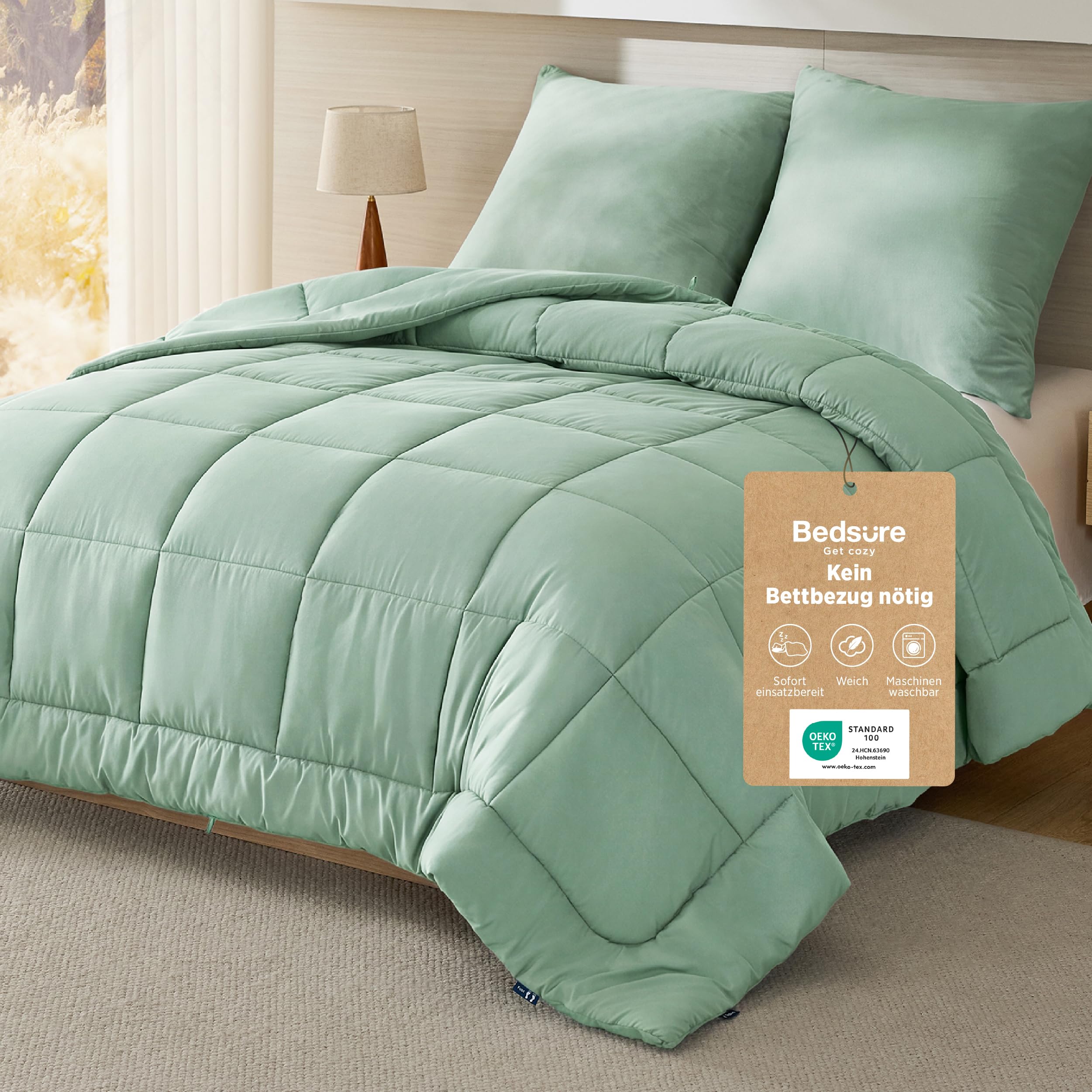 BEDSURE Bettdecke Ohne Bezug 240x220 - Bettdecke mit Integriertem Bezug