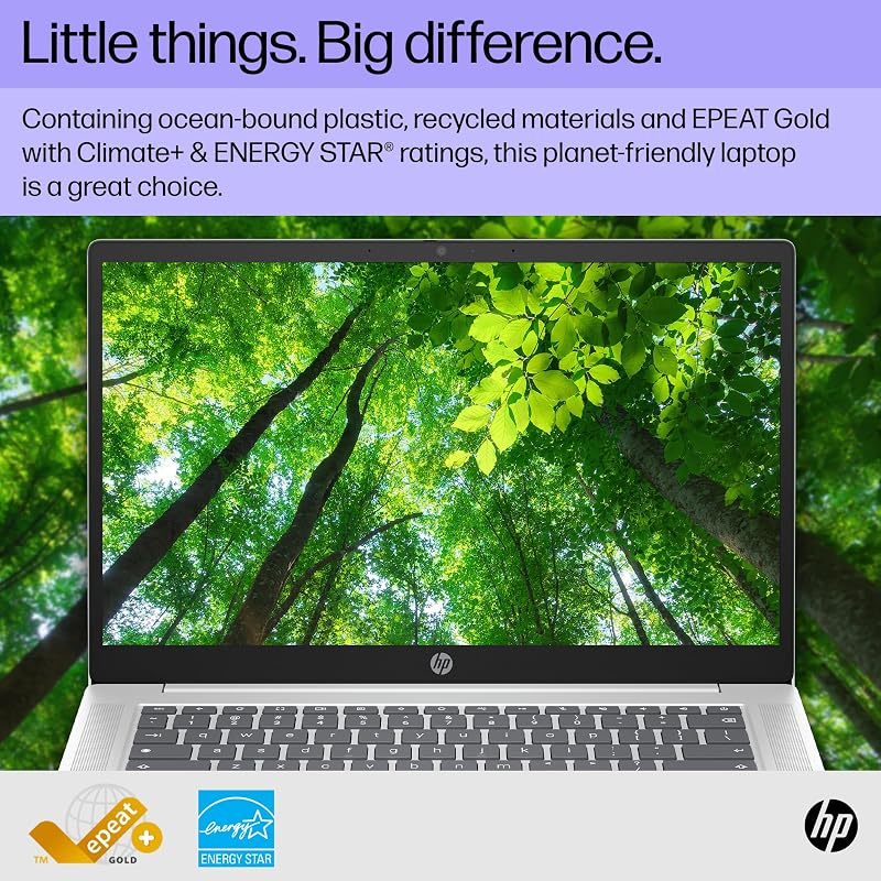 HP Chromebook 14 inch Laptop, FHD Display, Intel N100, 4 GB RAM, 64 GB eMMC, Intel UHD Graphics, Chrome OS 14a-nf0009nr (2024) image 6