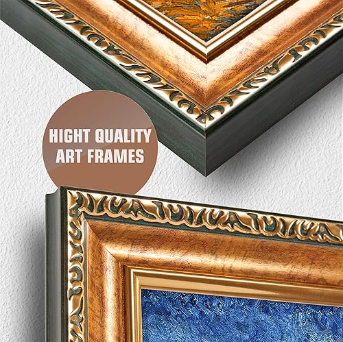 Miniatura 1527 de A&T ARTWORK The Starry Night de Vincent Van Gogh. Tamaño del marco: 36 x 30 pulgadas, tamaño de la imagen: 30 x 24 pulgadas, reproducciones clásicas