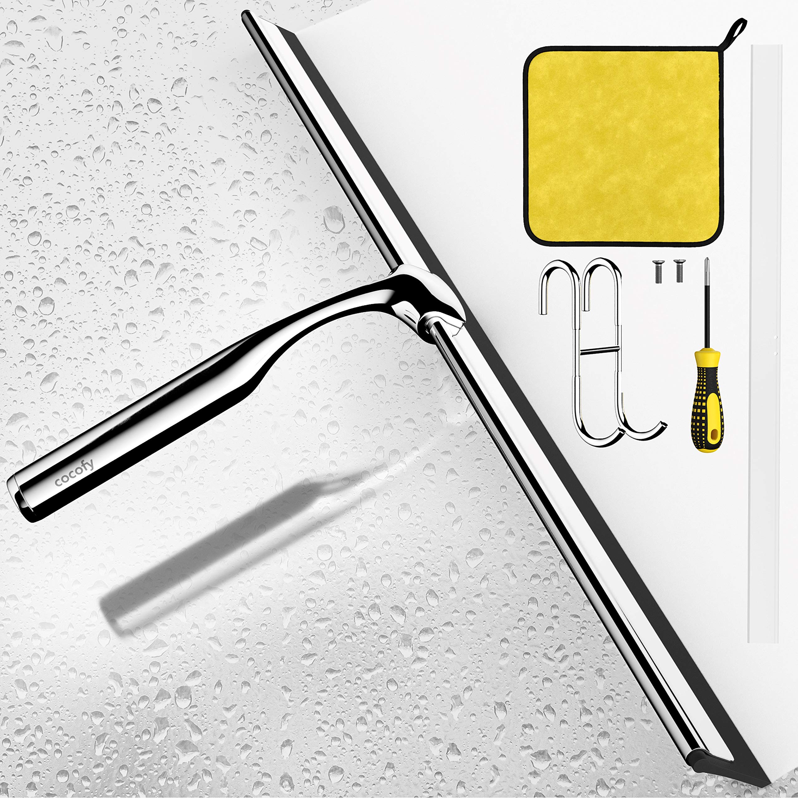 Joseph Joseph EasyStore - Rasqueta Lipiacristales Copacta Para Ducha Con Gancho Para Colgar