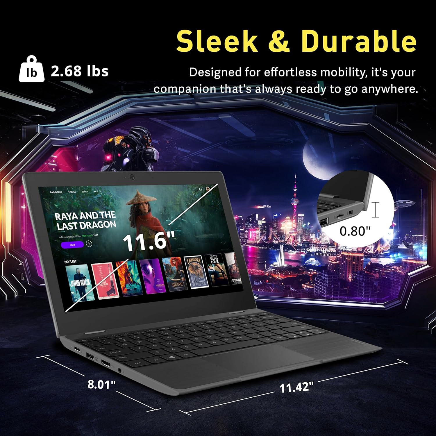 Lenovo Chromebook 100e (2nd Gen) 11.6" HD Laptop, MediaTek MT8173C, 4GB LPDDR3, 32GB eMMC, Integrated PowerVR GX6250, 720P HD Webcam, WiFi 5, Chrome OS, Black (Renewed)
