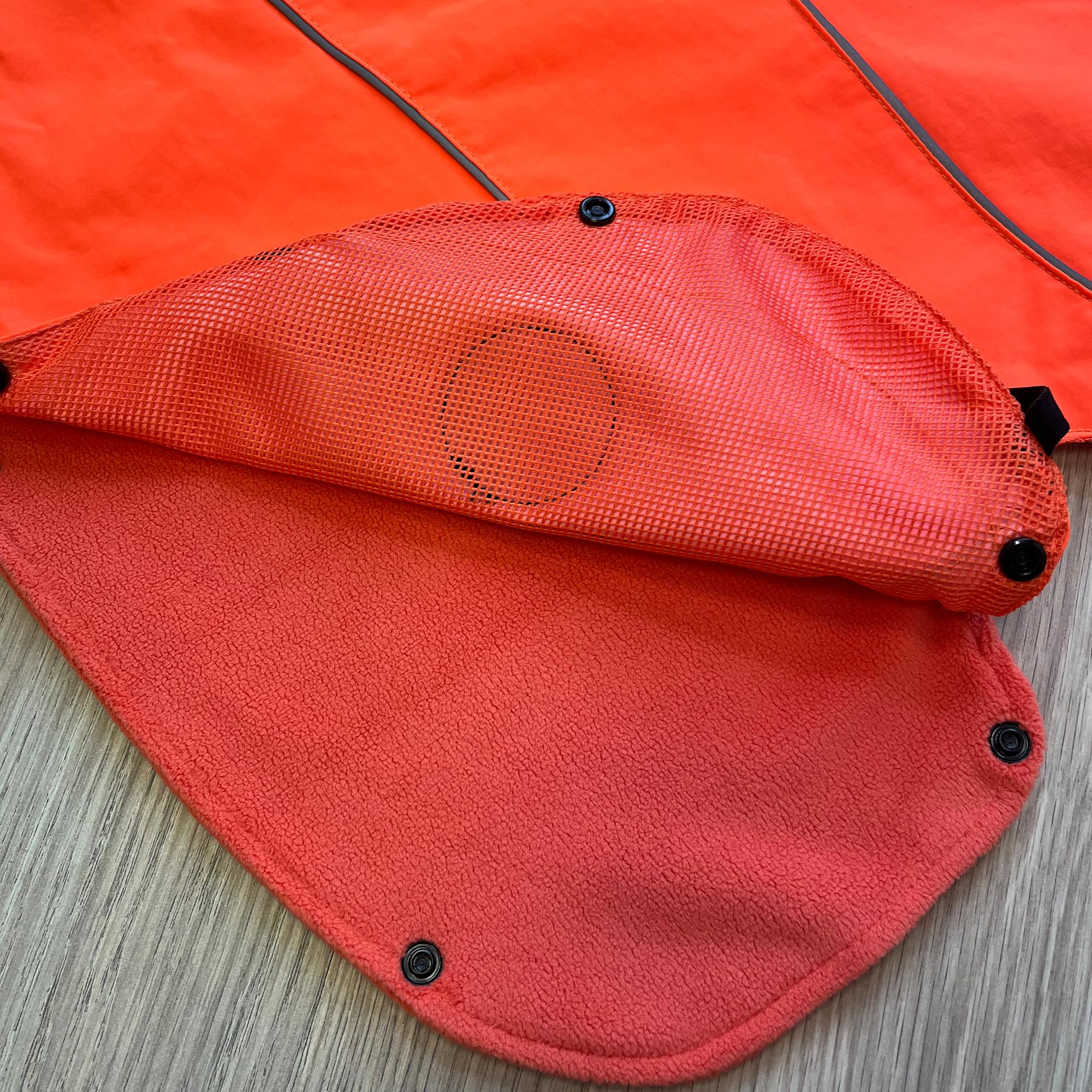 DOGOPAL Cappotto Impermeabile per Cani 2in1 All Weather – Mantello Antipioggia 100% Waterproof e Antivento con Fodera in Pile Rimovibile, Catarifrangente ad Alta Visibilità (Arancione, L)