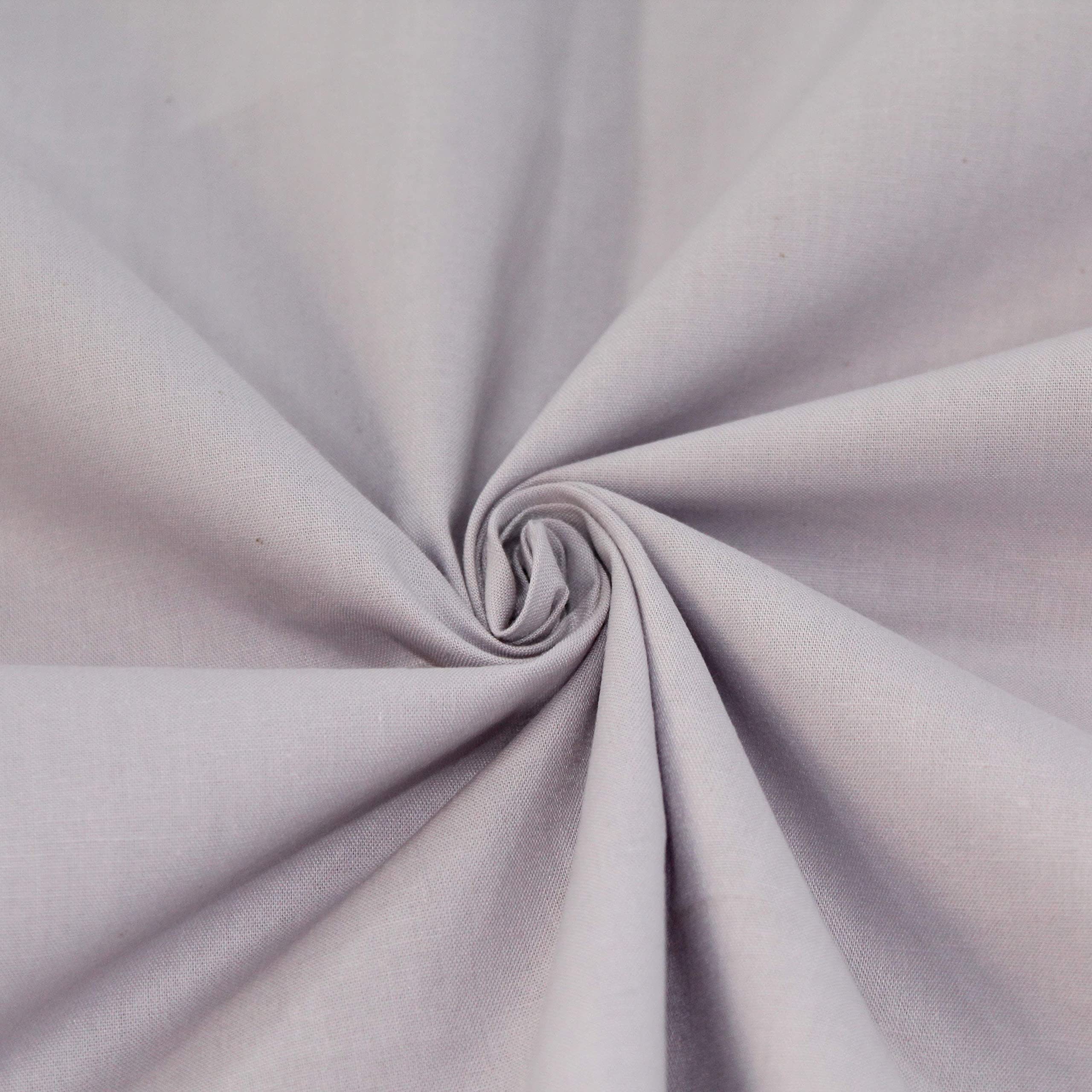 Plain Poplin 100% Cotton Fabric Premium Quality Solid Colours 44" Wide Sold By The Metre UK (Light Grey)