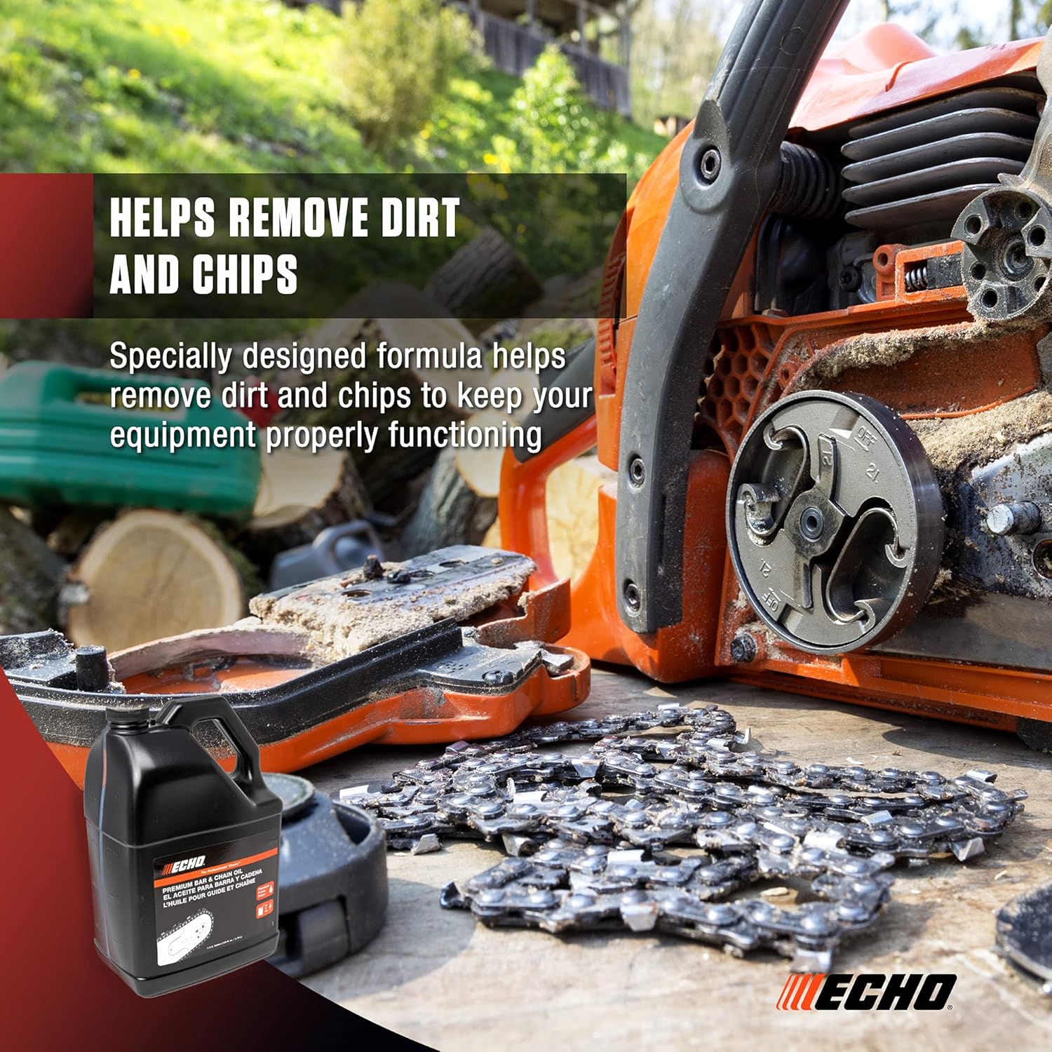 Echo Products 6459007 Power Chainsaw Bar and Chain Oil Power Equipment Lubricant for Professional and Home Use, High-Performance Lubricating Formula for Minimizing Resin Build-Up 128 fl oz (1 Gallon) : Patio, Lawn & Garden