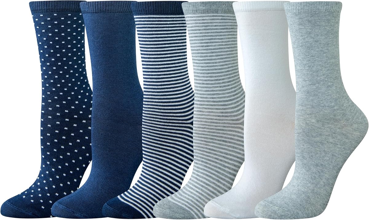 Amazon Essentials Calcetines deportivos para mujer, algodón, 6 pares