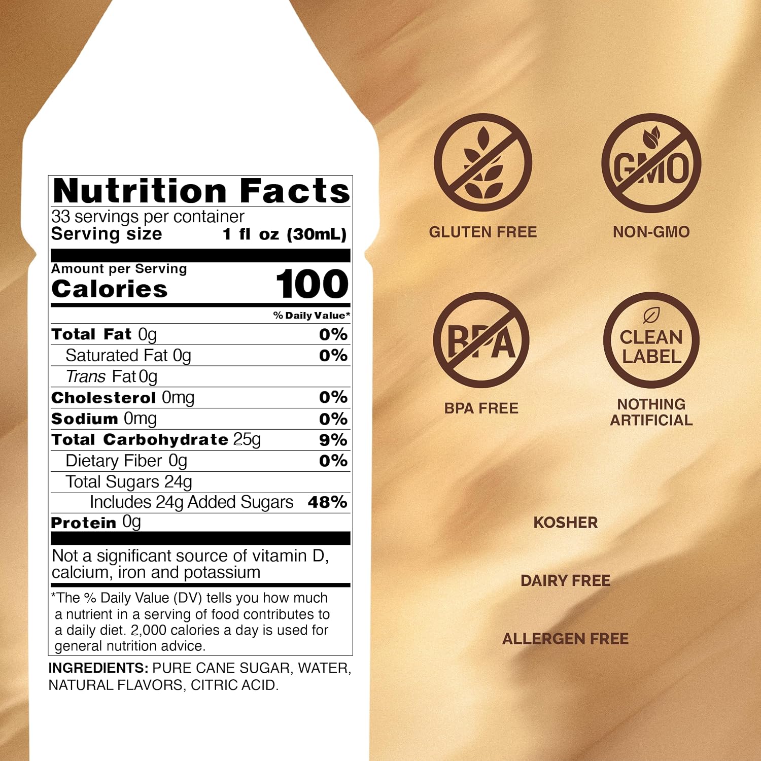 Monin - Toasted Marshmallow Syrup, Marshmallow & Caramel Flavor, Great for Cocoas, Lattes, & Shakes, Non-GMO, Gluten-Free (1 Liter)