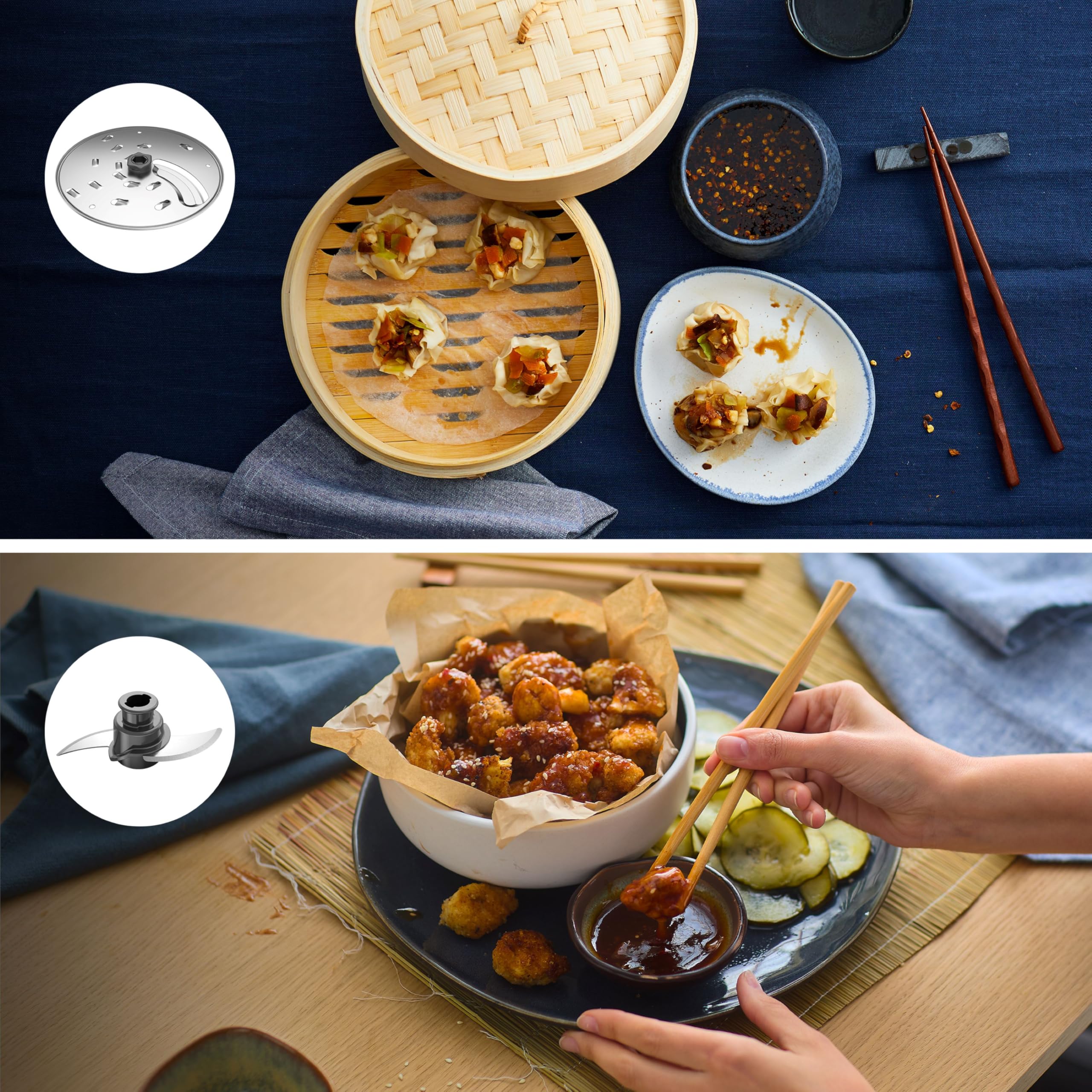 Kenwood MultiPro Go FDP22.​130GY, Robot da Cucina, Trita, Affetta, Grattugia, Riduce in Purea e Impasta, 360° Express Serve, Ciotola da 1.3L, Lame per Impastare, Disco da 4 mm, 650W, Grigio